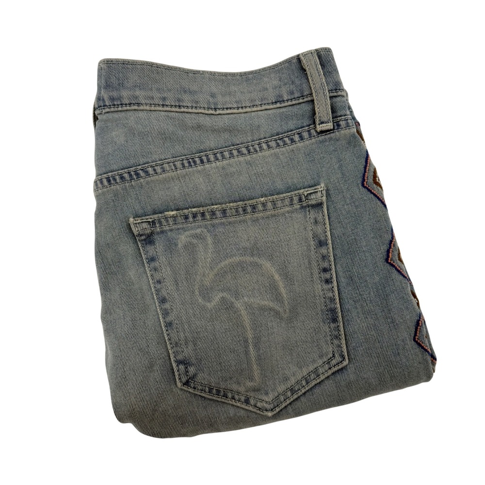 Revolve Sandrine Rose Bombay Embroidered Skinny Boyfriend‎ Jeans Size 28 Boho